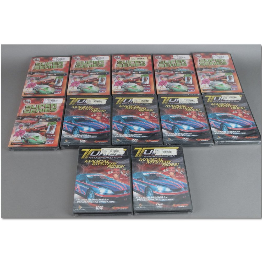 12 Full Throttle automotive related DVD's Tuner Transformation Super Series